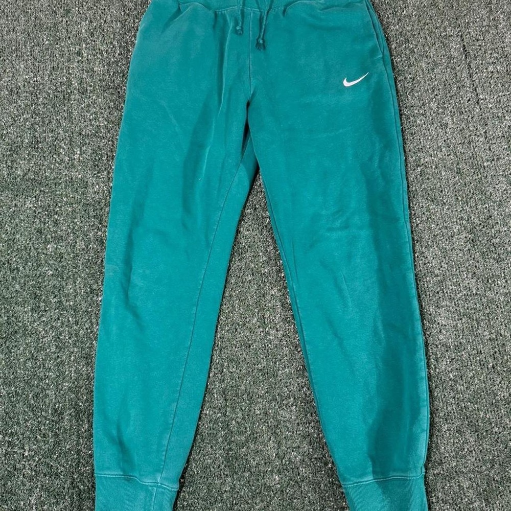 Nike Mens Teal Fleece Jogger Sweatpants Size M Relaxed Fit Swoosh Logo 0343